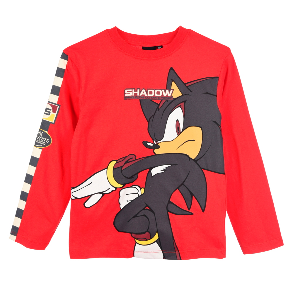 T-Shirt Manica Lunga Shadow Sonic Maglia Bambino 4/10 Anni in Cotone - Zh10114