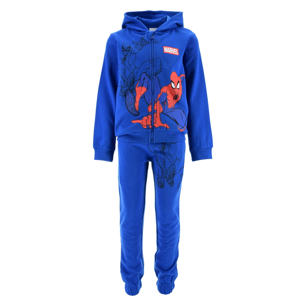 Tuta MARVEL Spiderman Bambino Completo Felpa con Cappuccio e Pantalone 3/8 Anni - Zh10378