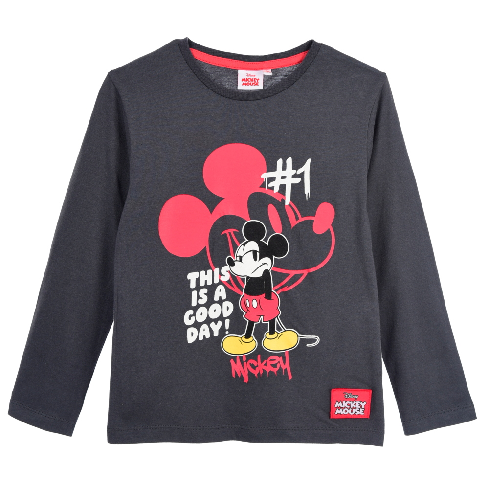 T-Shirt Manica Lunga Topolino DISNEY Maglia Bambino 3/8 Anni in Cotone - Zh10111