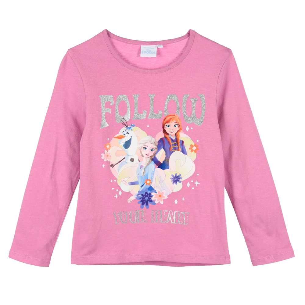 T-Shirt Manica Lunga Frozen DISNEY Maglia Bambina 3/8 Anni in Cotone - Zh10214