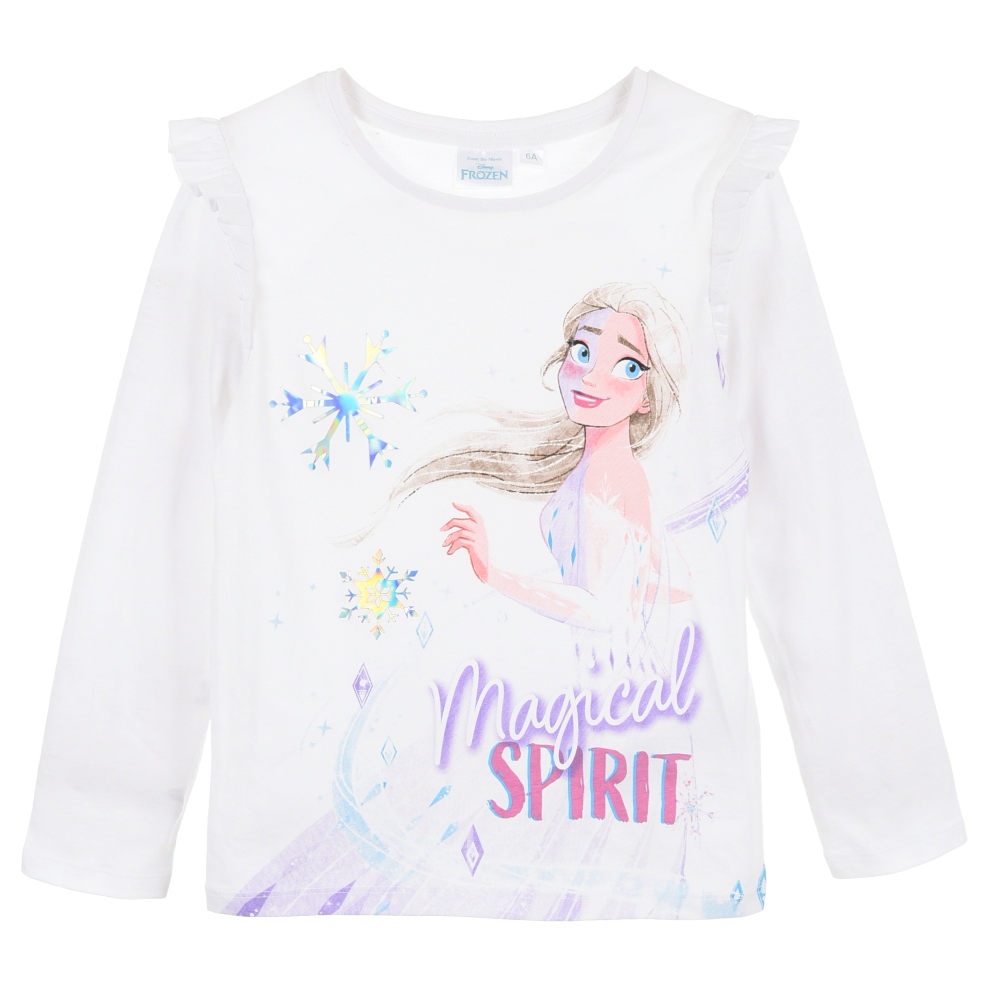 T-Shirt Manica Lunga Frozen DISNEY Maglia Bambina 3/8 Anni in Cotone - Zh10042