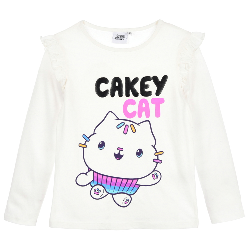 T-Shirt Manica Lunga Gabby's Dollhouse Dolcetto Maglia Bambina 3/8 Anni Cotone - Zh10034