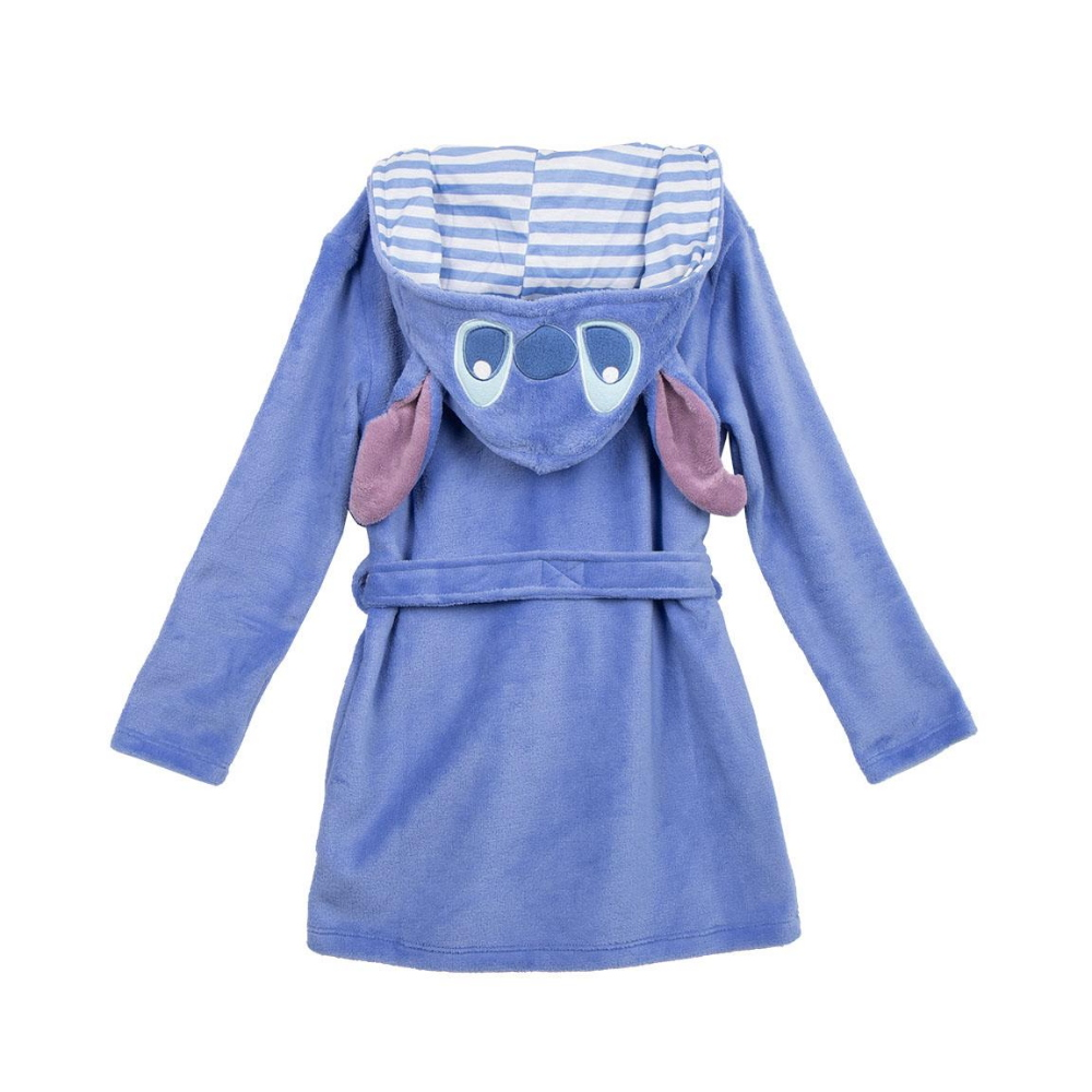 Vestaglia Stitch DISNEY con Cappuccio 3d in Morbido e Caldo Coral Fleece Giacca da Camera - 2473