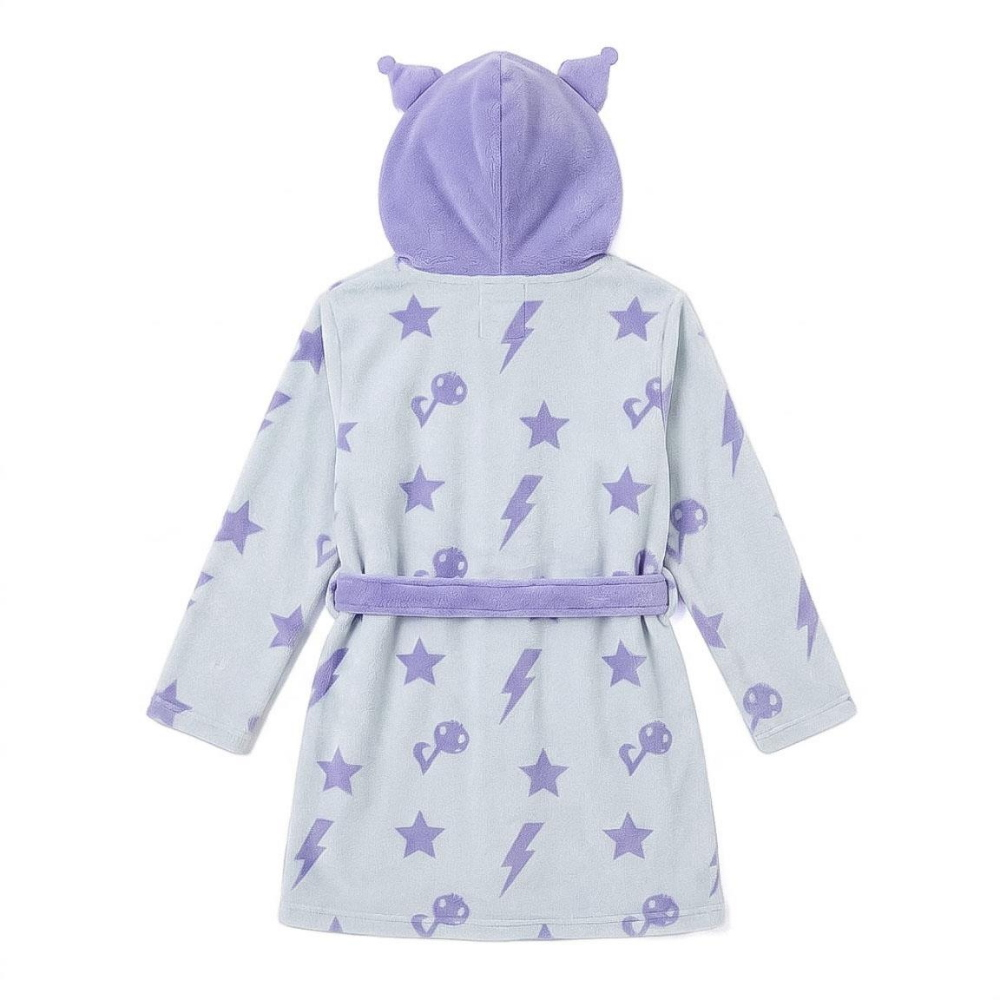 Vestaglia Kuromi Sanrio con Cappuccio 3d in Morbido e Caldo Coral Fleece Giacca da Camera - 3590