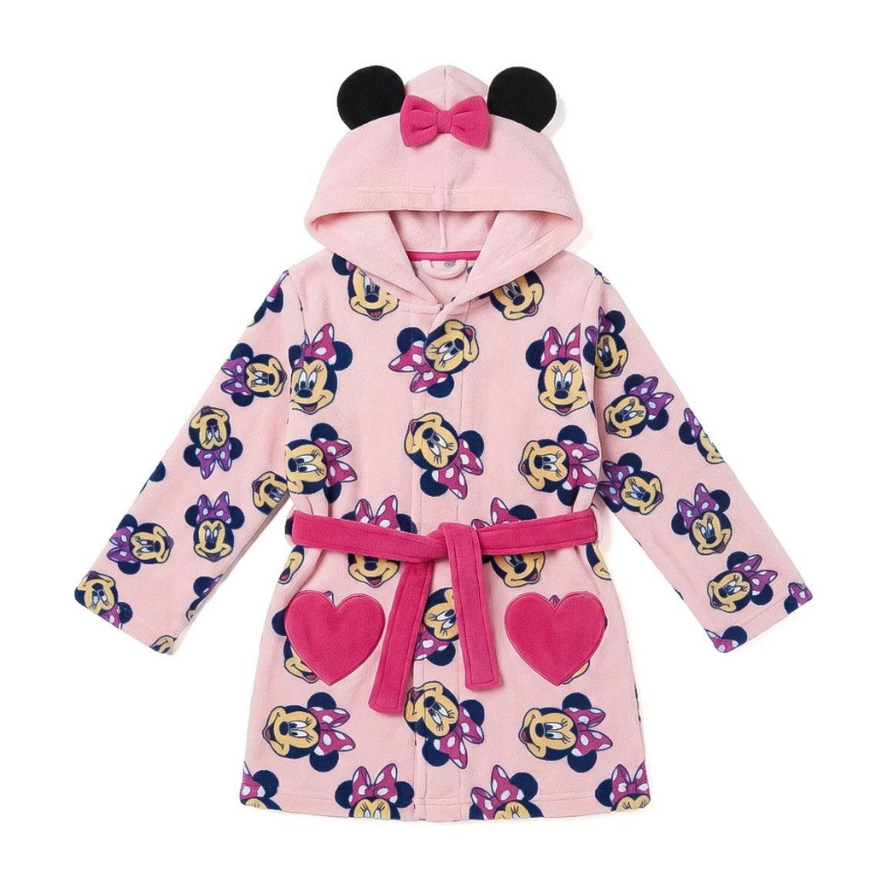 Vestaglia Minnie DISNEY con Cappuccio 3d in Morbido e Caldo Coral Fleece Giacca da Camera - 3634