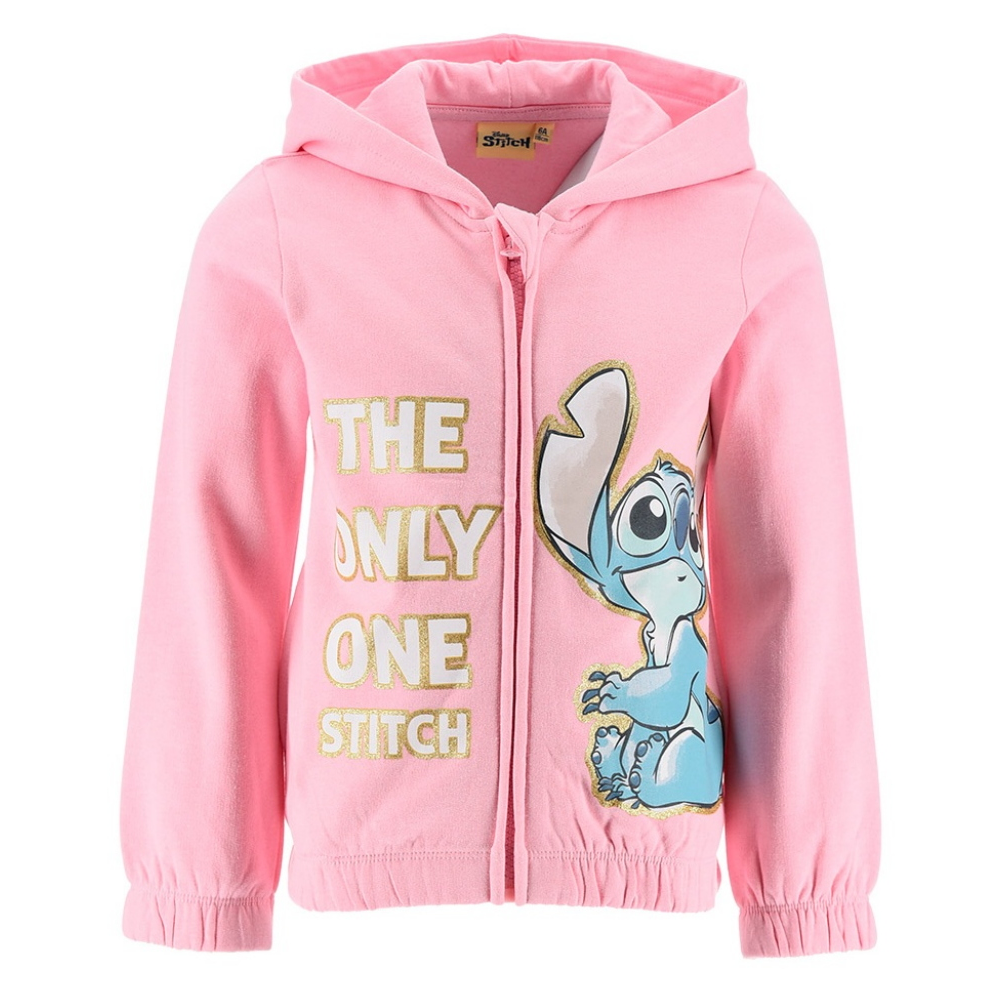 Felpa Stitch DISNEY con Zip e Cappuccio Bambina 3/8 Anni- Zh10372