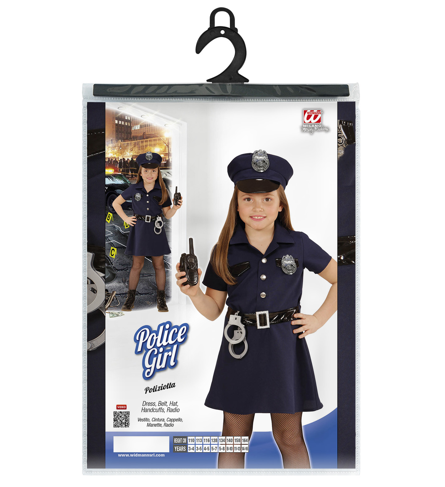 Costume Vestito Abito Travestimento Carnevale Halloween Cosplay Bambina Poliziotta - 4908