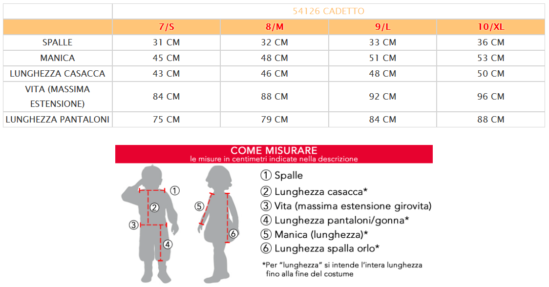 Vestito Carnevale Cadetto Costume Travestimento Bambino - 54126