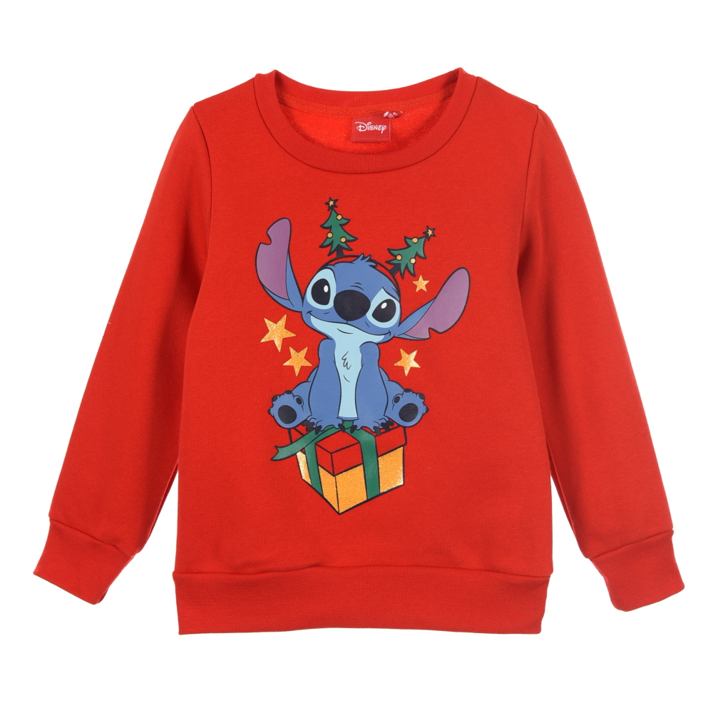 Felpa Natalizia Stitch DISNEY Maglia Natale per Bambini 3/8 Anni - Zh10281