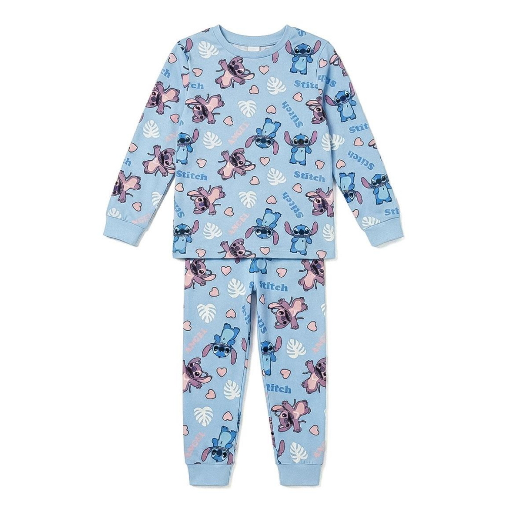 Pigiama Manica Lunga Stitch Angel DISNEY in Caldo Pile Maglia e Pantaloni - 3513