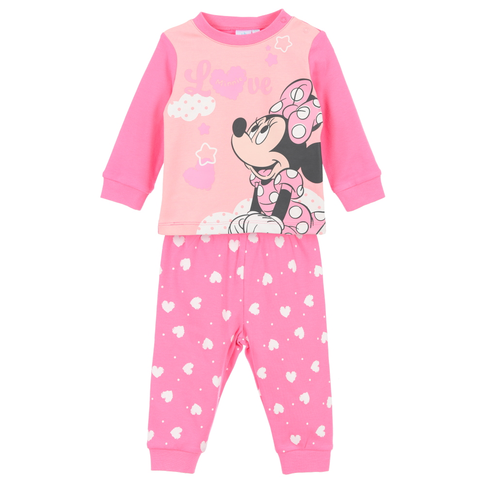 Pigiama Manica Lunga Minnie DISNEY Neonata in Cotone - Zh03085fucsia