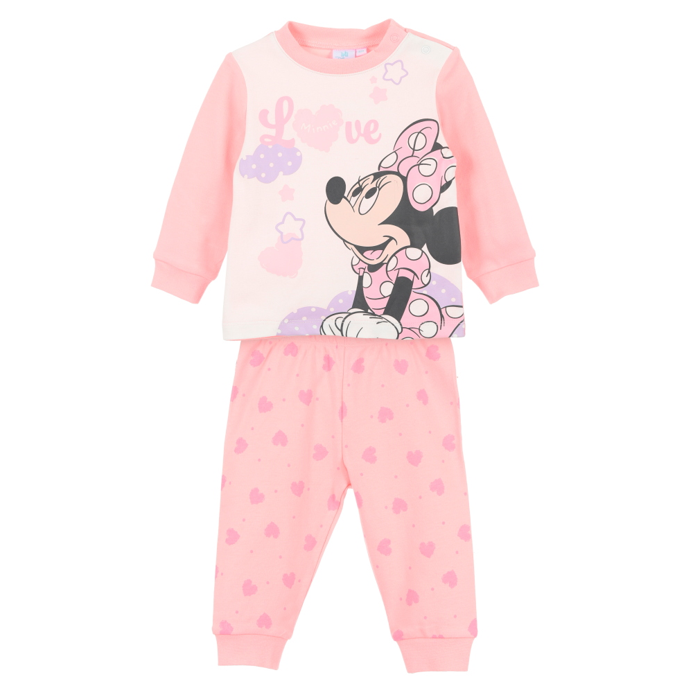 Pigiama Manica Lunga Minnie DISNEY Neonata in Cotone - Zh03085rosa