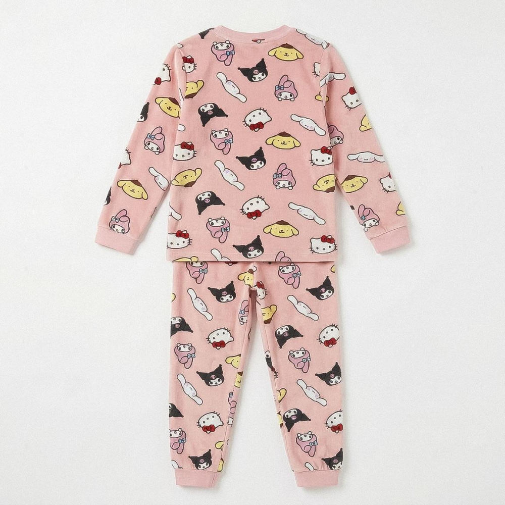 Pigiama Manica Lunga Hello Kitty and Friends Sanrio in Caldo Pile Maglia e Pantaloni - 3623