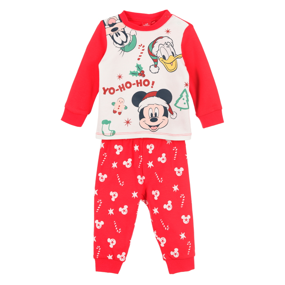 Pigiama Natalizio Topolino DISNEY Manica Lunga Neonato in Cotone - Zh03081