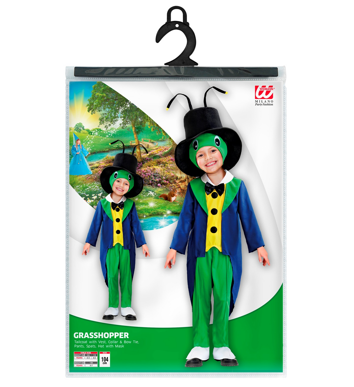 Costume Vestito Abito Travestimento Carnevale Bambino Cavalletta Grillo - 0169