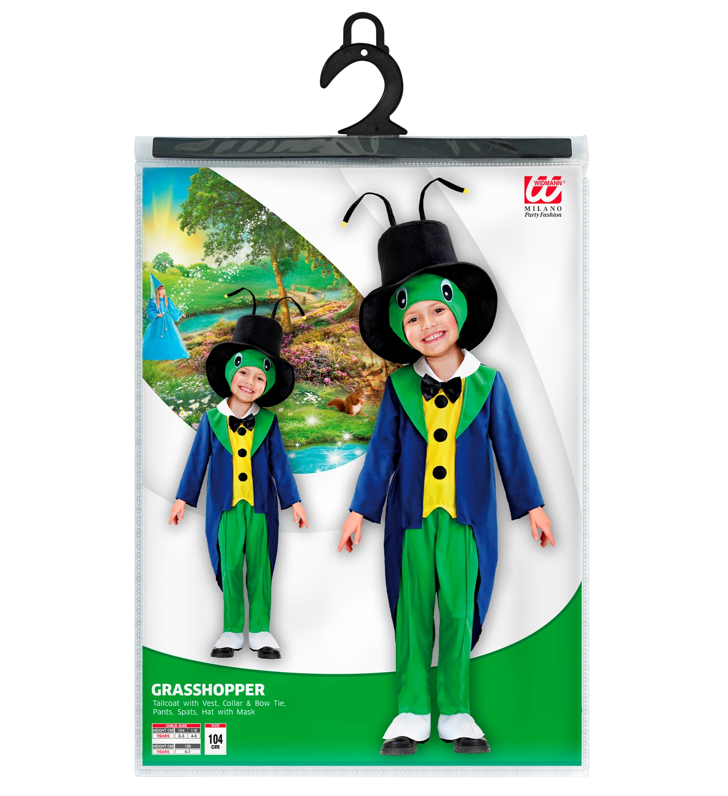 Costume Vestito Abito Travestimento Carnevale Bambino Cavalletta Grillo - 0169