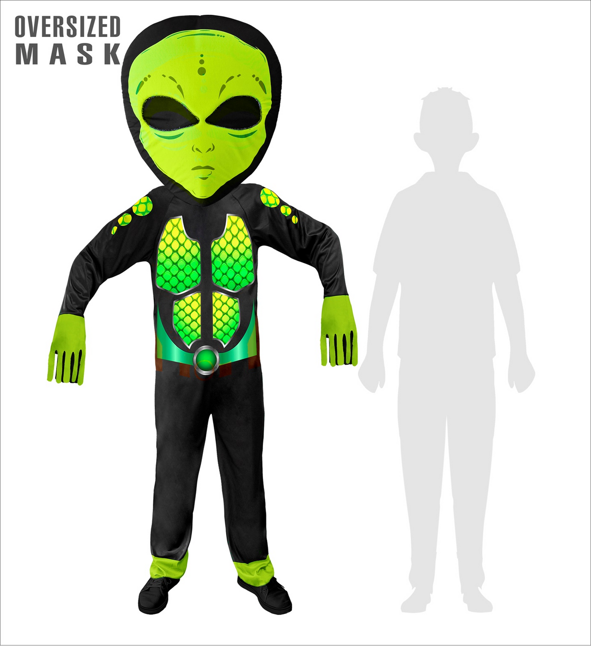 Costume Vestito Abito Travestimento Carnevale Bambino Extraterrestre Alieno - 0193
