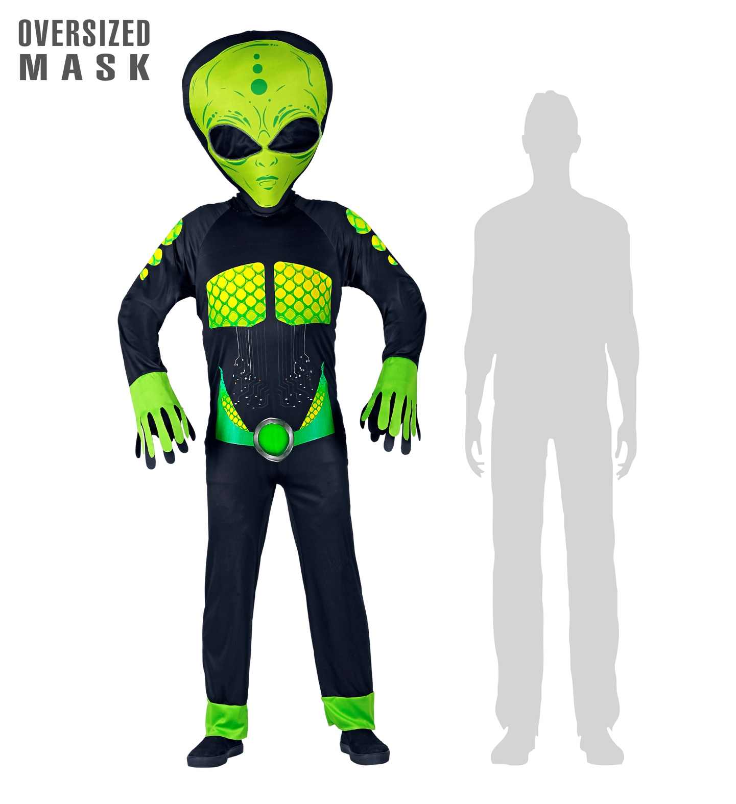 Costume Vestito Abito Travestimento Carnevale Uomo Extraterrestre Alieno - 0193 Adulto
