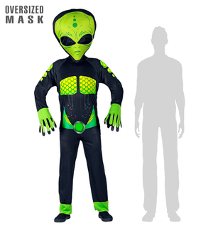 Costume Vestito Abito Travestimento Carnevale Uomo Extraterrestre Alieno - 0193 Adulto