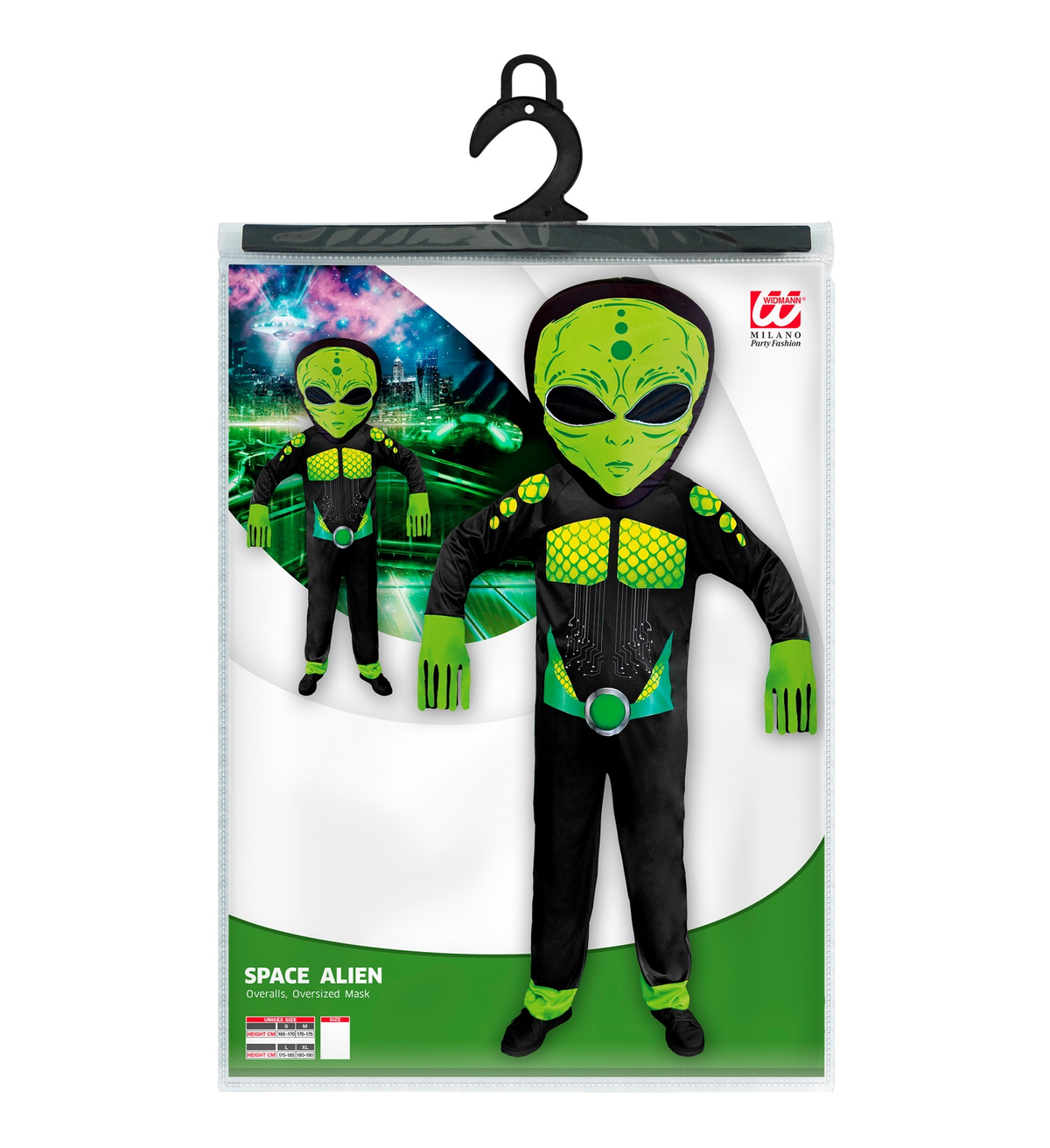 Costume Vestito Abito Travestimento Carnevale Uomo Extraterrestre Alieno - 0193 Adulto