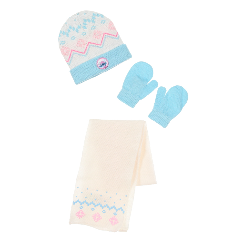 Cappello con Sciarpa e Guanti Stitch DISNEY Accessorio Invernale per Neonate 100% Acrilico - Zh45030celeste
