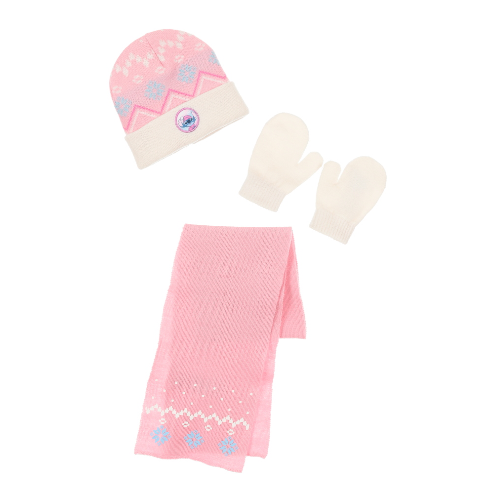 Cappello con Sciarpa e Guanti Stitch DISNEY Accessorio Invernale per Bambine 100% Acrilico - Zh45030rosa