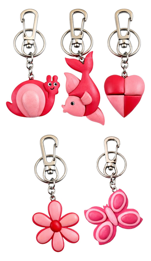 Portachiavi DISNEY in Legno Lumaca, Pesce, Farfalla, Fiore, Cuore