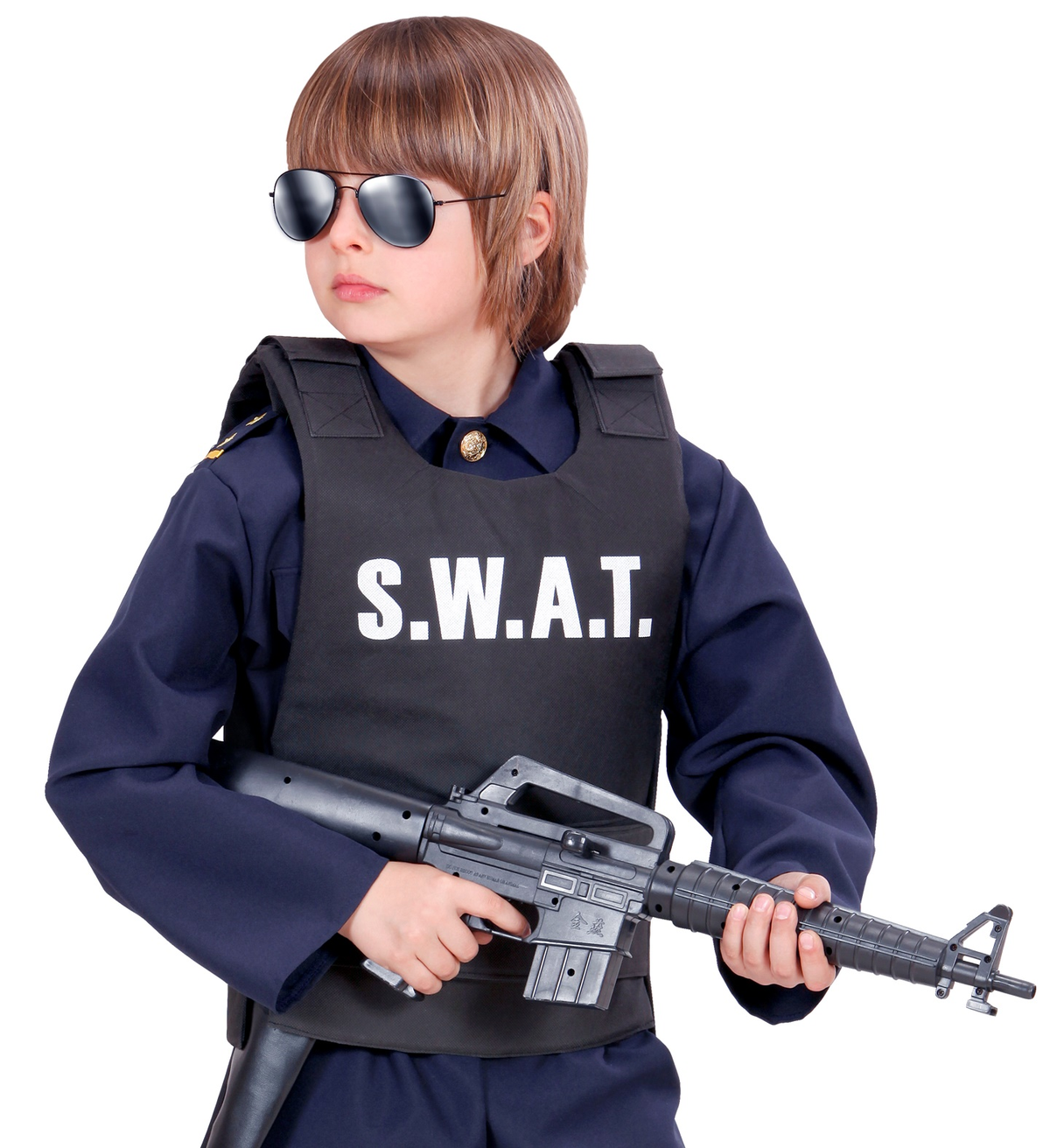 Giubbotto Antiproiettile Swat Accessori per Abito Vestito Travestimento Carnevale Bambino 2855c