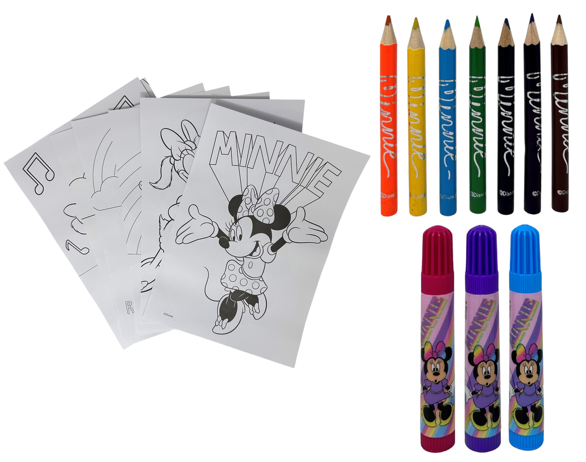 Cubo Cancelleria Minnie Mouse DISNEY Confezione 25 Pezzi Kit per Disegnare e Colorare - Min0583