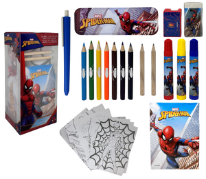 Cubo Cancelleria Spiderman MARVEL Confezione 25 Pezzi Kit per Disegnare e Colorare - Sp0583