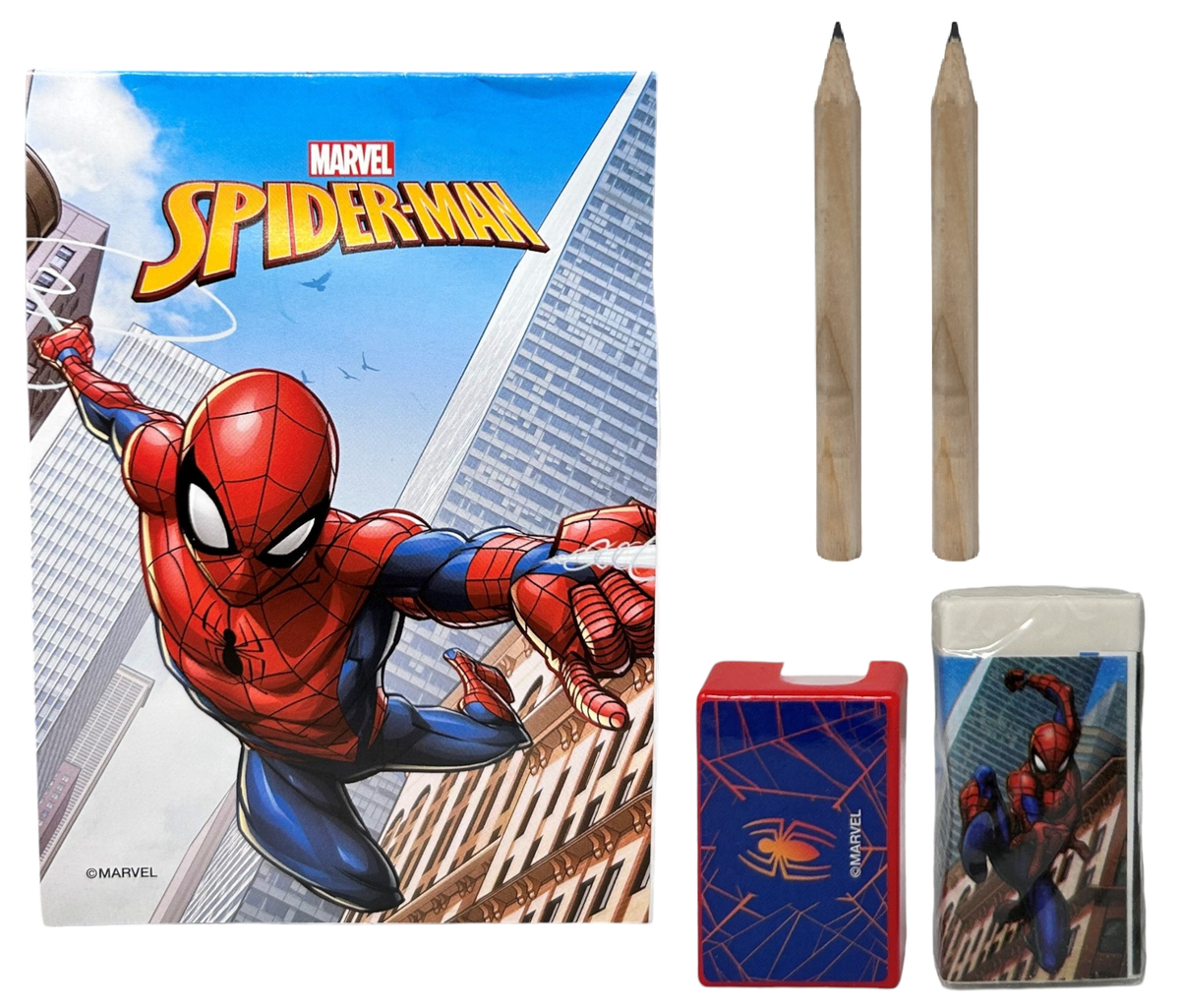 Cubo Cancelleria Spiderman MARVEL Confezione 25 Pezzi Kit per Disegnare e Colorare - Sp0583