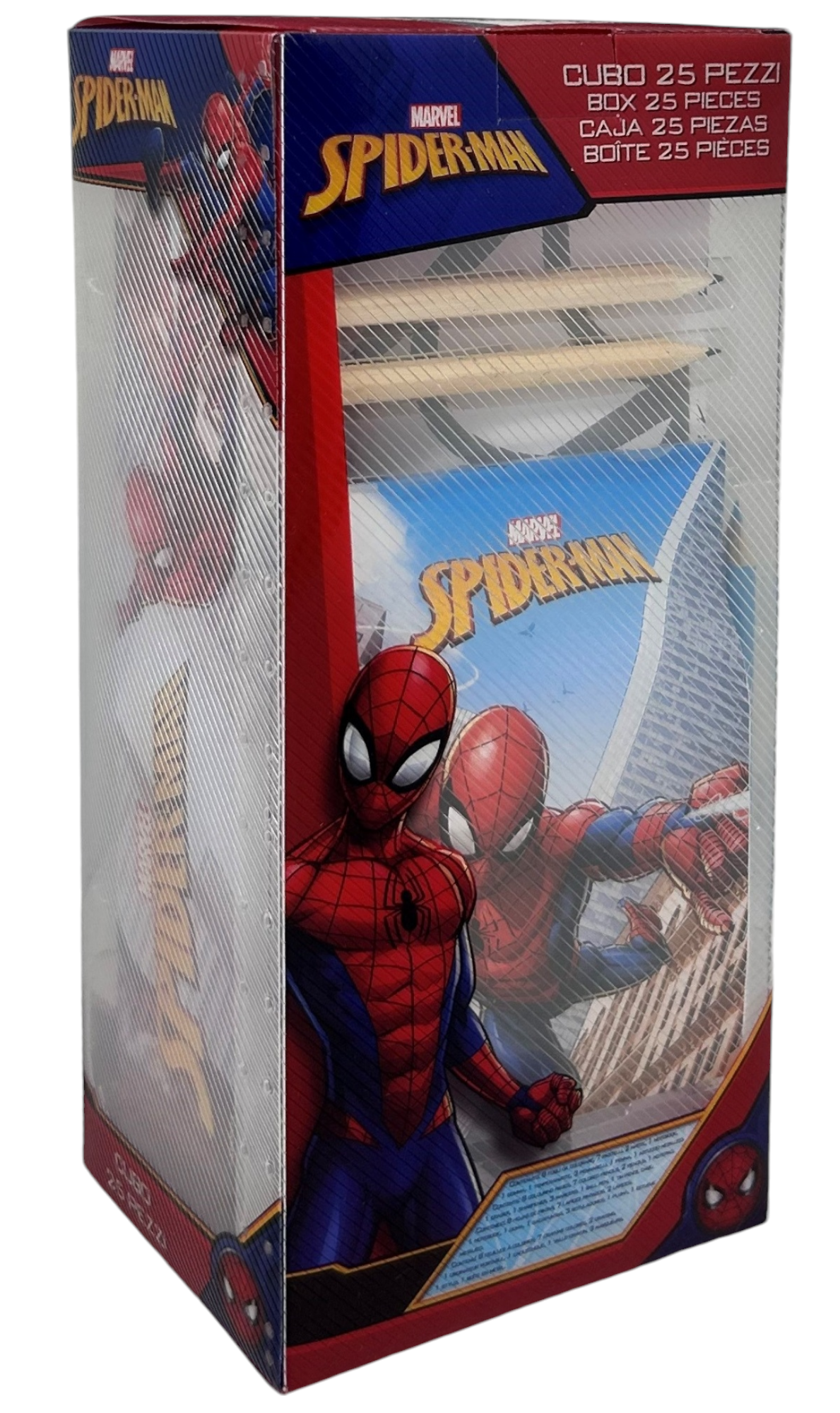 Cubo Cancelleria Spiderman MARVEL Confezione 25 Pezzi Kit per Disegnare e Colorare - Sp0583