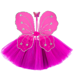 Set Fatina Magica Ali Gonna Bacchetta Accessori Vestito Travestimento Carnevale Bambina 96543