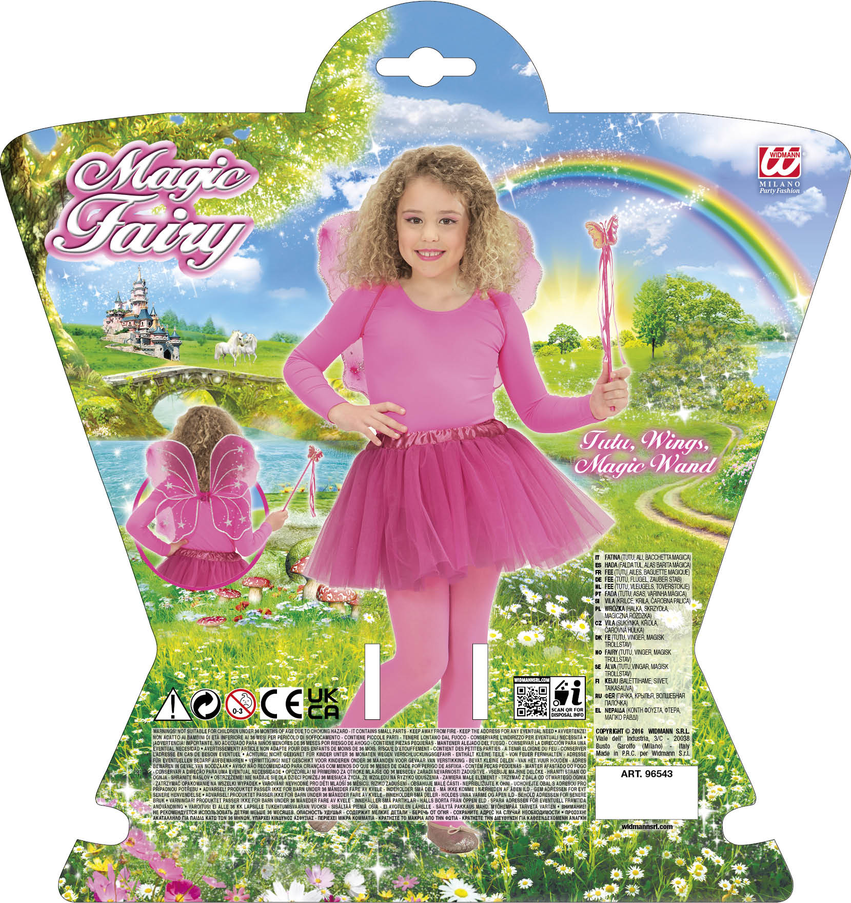Set Fatina Magica Ali Gonna Bacchetta Accessori Vestito Travestimento Carnevale Bambina 96543