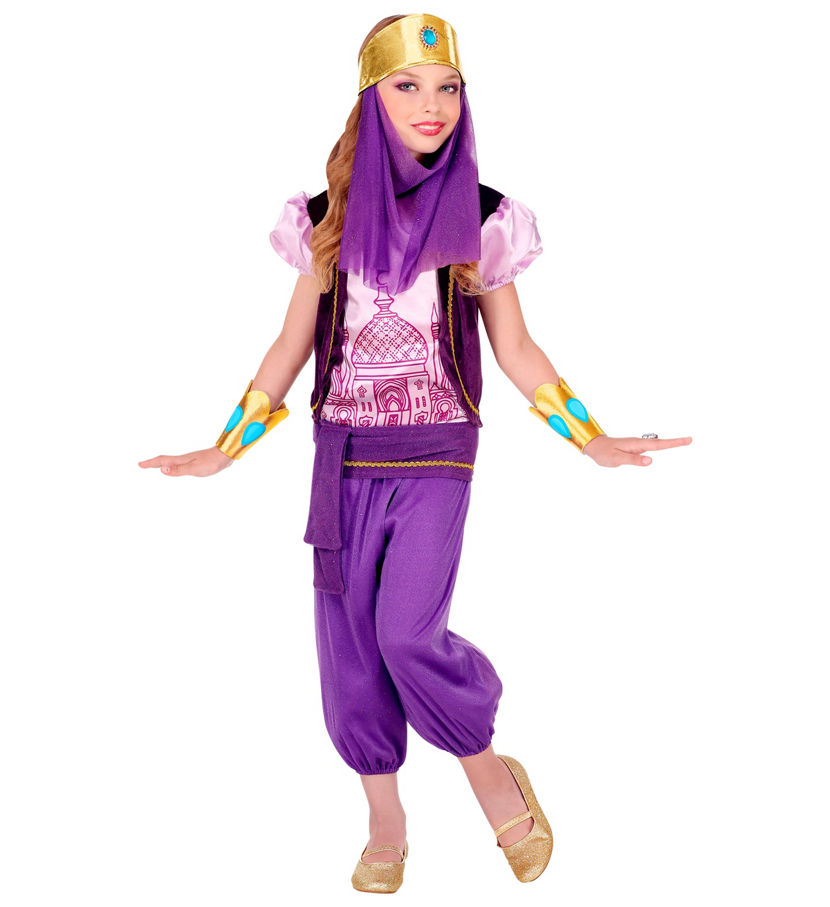 Costume Vestito Abito Travestimento Carnevale Bambina Principessa Araba - Jasmine 7574