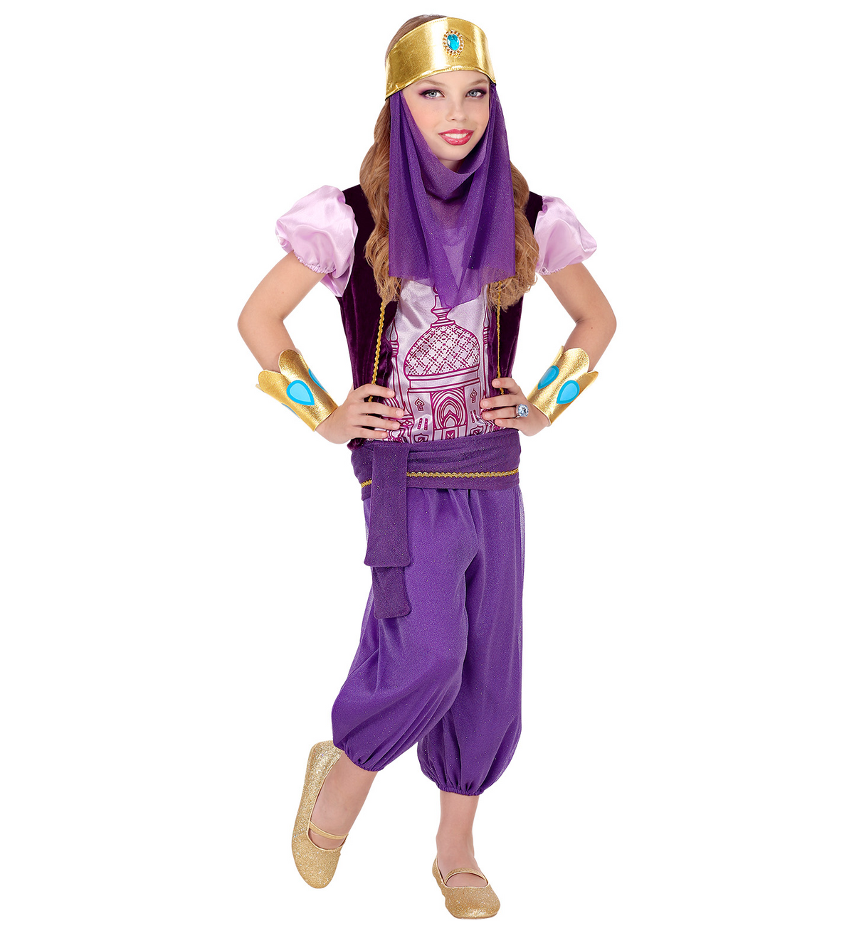Costume Vestito Abito Travestimento Carnevale Bambina Principessa Araba - Jasmine 7574