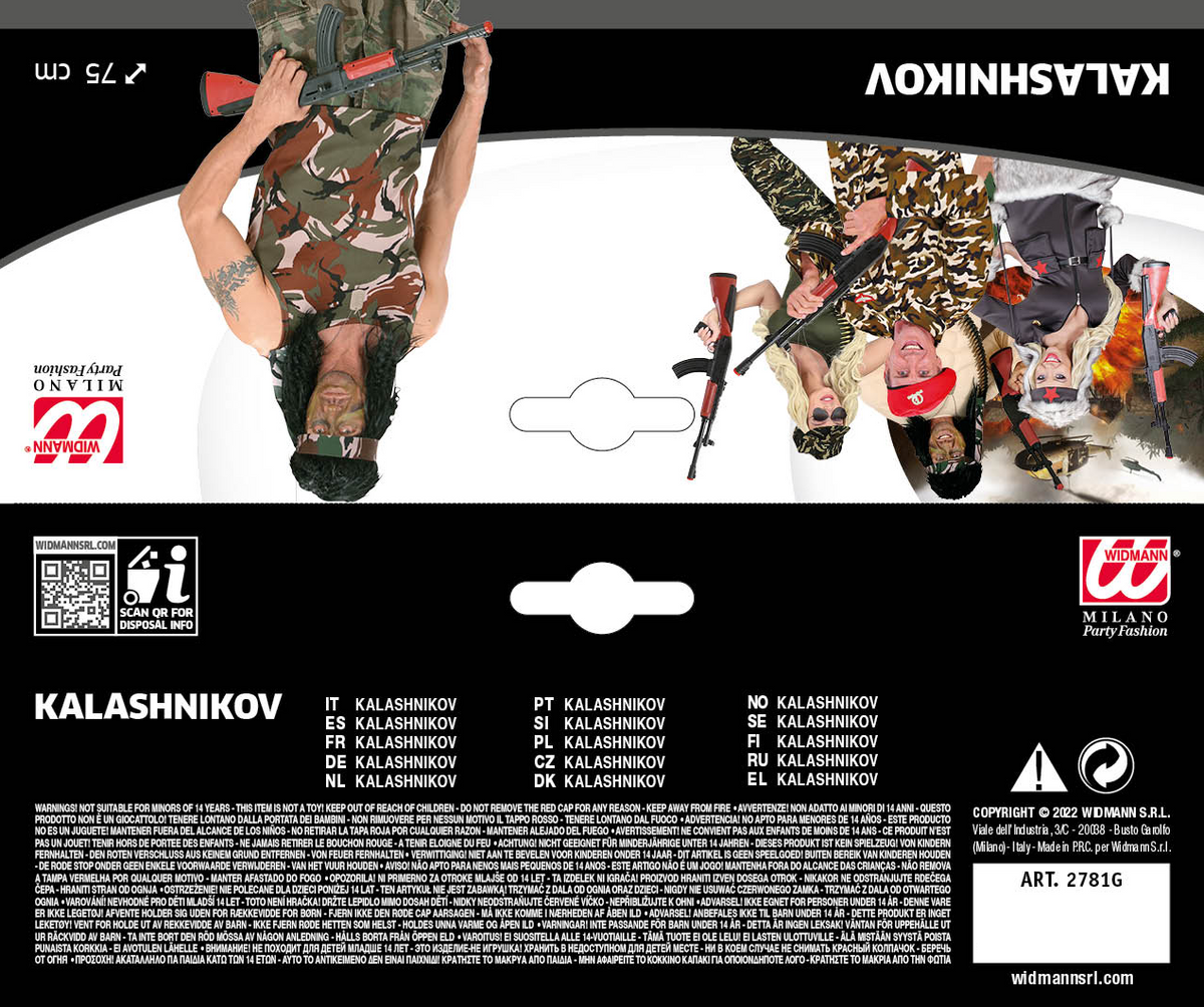Fucile D' Assalto Kalashnikov Accessori per Abito Vestito Travestimento Carnevale Bambino
