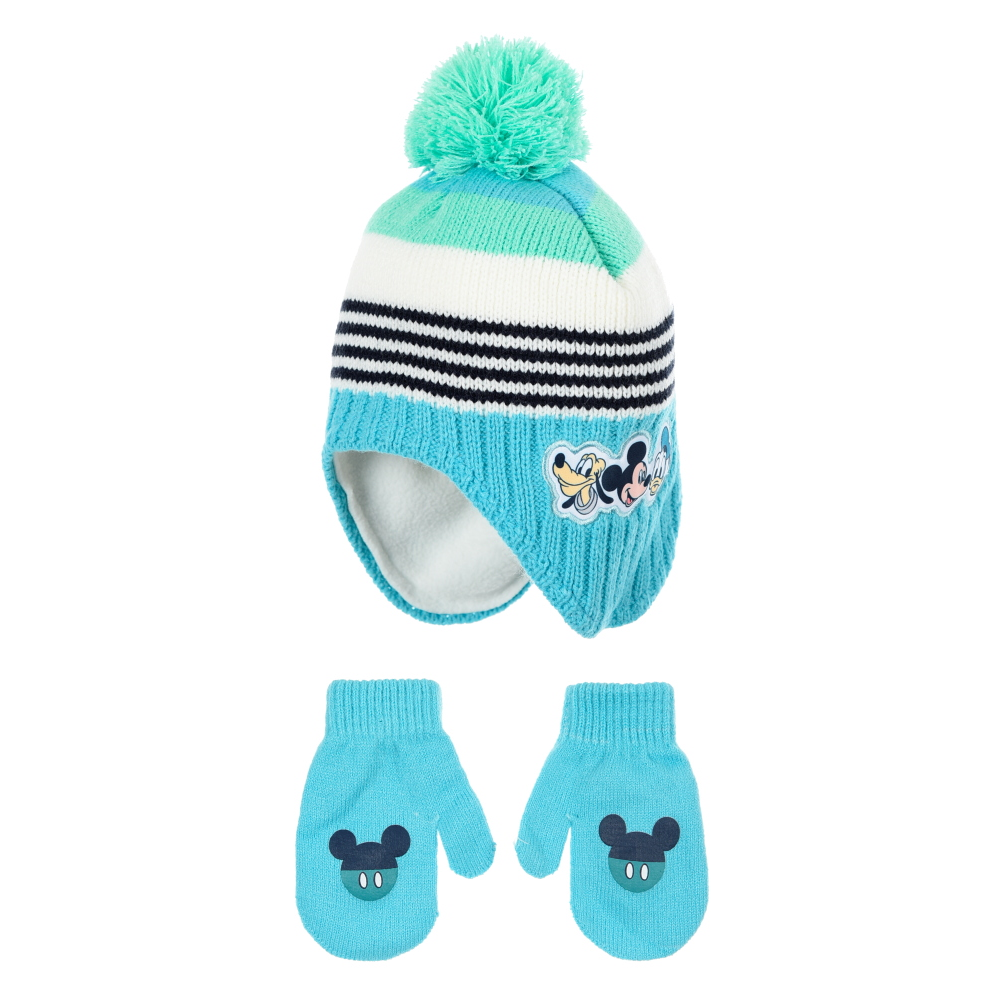 Cappello con Guanti Topolino DISNEY Accessorio Invernale per Neonato 100% Acrilico - Zh45026turc