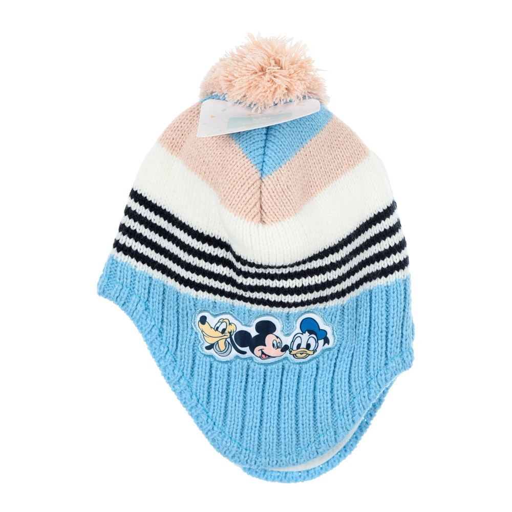 Cappello con Guanti Topolino DISNEY Accessorio Invernale per Neonato 100% Acrilico - Zh45026beige
