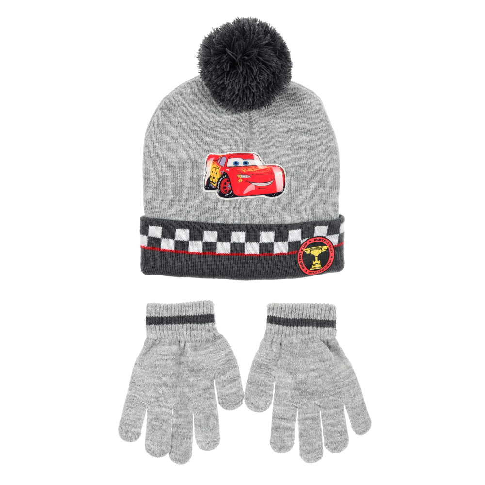 Cappello con Guanti Cars DISNEY Accessorio Invernale per Bambini 100% Acrilico - Zh40109grigio