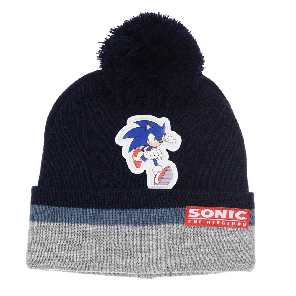 Cappello con Scaldacollo e Guanti Sonic Accessorio Invernale per Bambini 100% Acrilico - Zh40164bluscuro