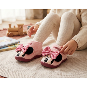 Pantofole Invernali Minnie DISNEY Scarpetta 3d Stivaletto con Suola Antiscivolo Chiusura a Strappo - 7403