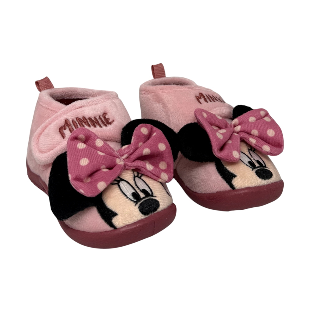 Pantofole Invernali Minnie DISNEY Scarpetta 3d Stivaletto con Suola Antiscivolo Chiusura a Strappo - 7403