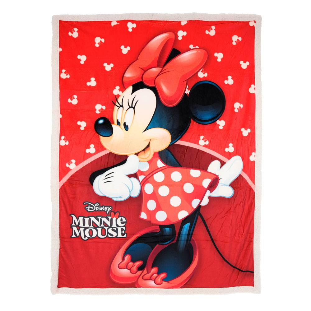 Plaid Minnie DISNEY in Sherpa Coperta in 100% Poliestere 380 Gsm 190 X 140 CM per Bambini - Zh46057