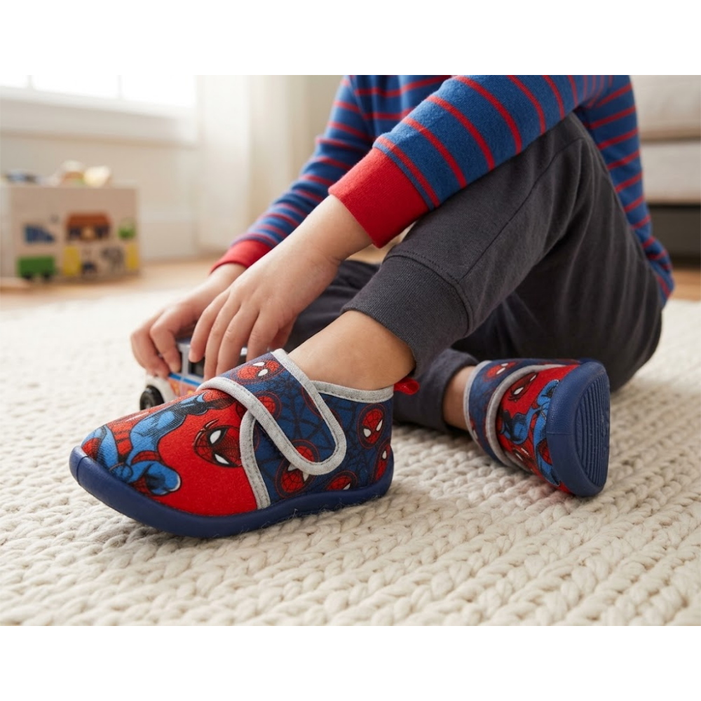 Pantofole Invernali Spiderman MARVEL Scarpetta Stivaletto con Suola Antiscivolo Chiusura a Strappo - 7386