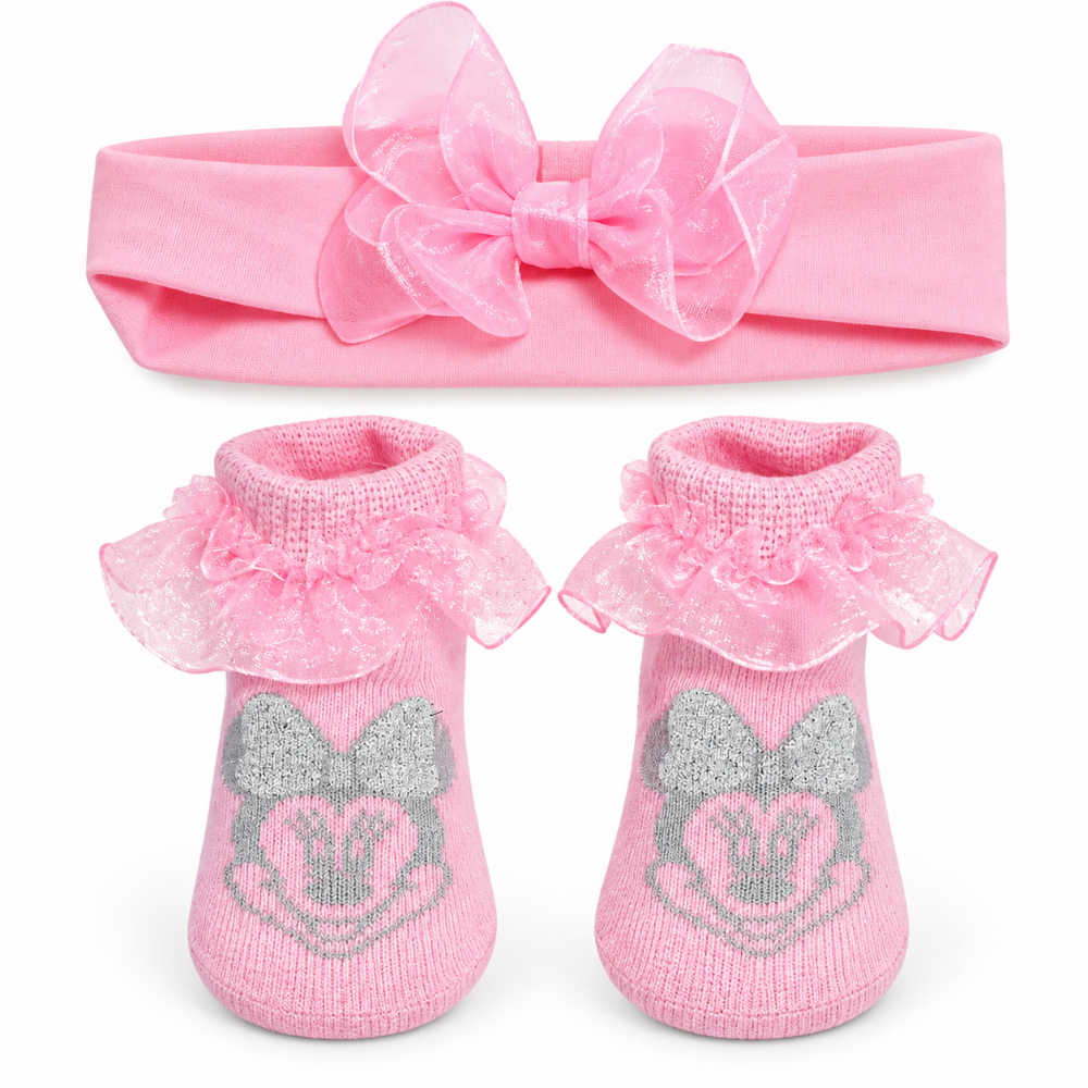 Set Neonata Minnie DISNEY 2 Pezzi Calzini e Fascia in Scatola - Wx6121