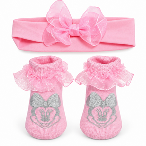 Set Neonata Minnie DISNEY 2 Pezzi Calzini e Fascia in Scatola - Wx6121