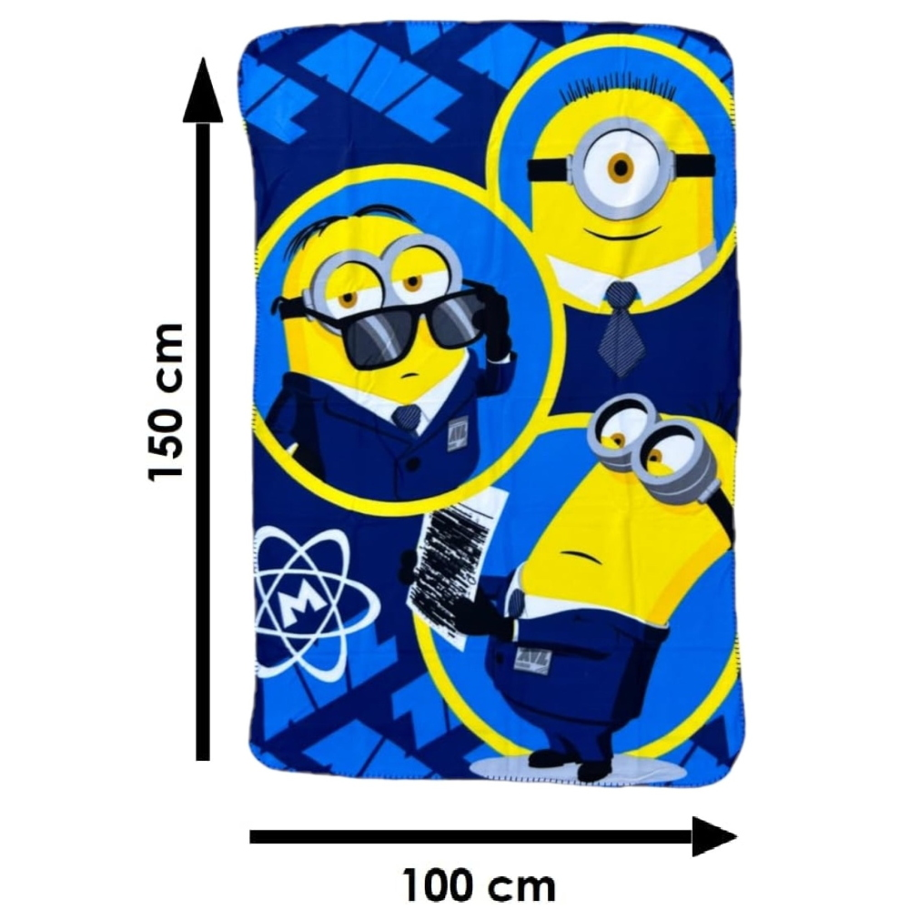 Plaid in Pile Minions Cattivissimo Me Coperta in Morbido Poliestere 100 X 150 CM 210 Gsm - Dm4-1443
