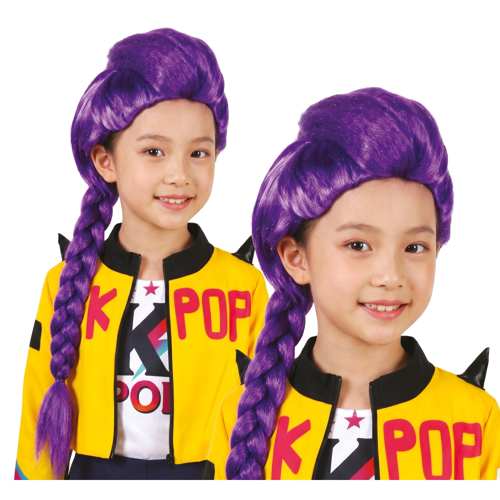 Parrucca Treccia Mystic Kpop Bambina Accessorio Travestimento Cosplay Rumi Huntrix - 48180