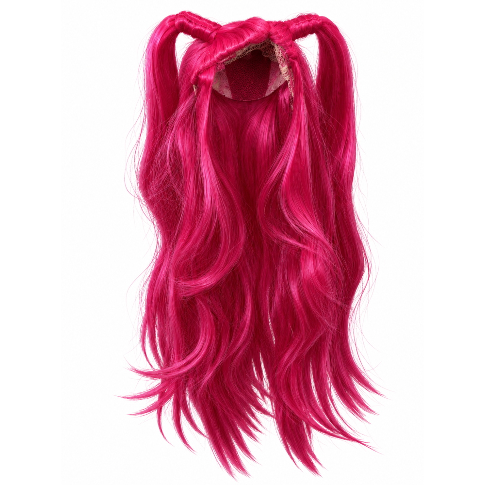 Parrucca Kpop Rosa Charm Bambina Accessorio Travestimento Cosplay Mira Huntrix - 48181